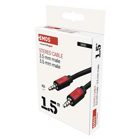 Cablu audio Jack stereo Emos, tata - tata 3.5 mm, 1.5 m