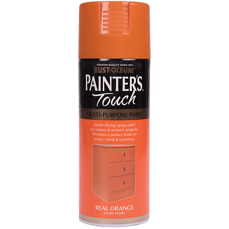 Vopsea spray decorativa Rust-Oleum Painter`s Touchs, portocaliu, lucios, interior/exterior, 400 ml