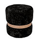 Taburet Ring, inel stejar, catifea negru E01, rotund, 38 x 38 x 40 cm