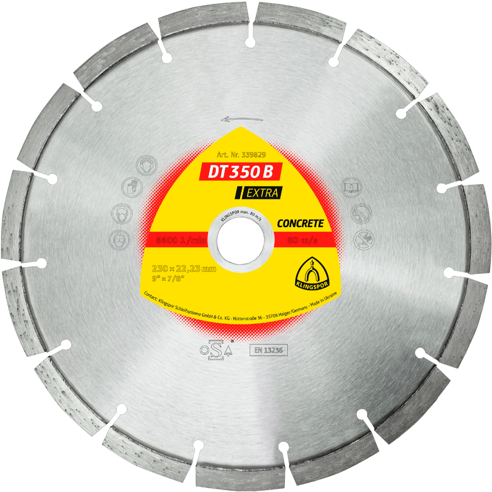 Disc diamantat Klingspor DT 350 B EXTRA, 230 x 22.23 mm 22.23