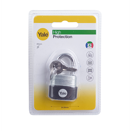 Lacat din otel Yale High Protection, 30mm, 3 chei Lacat din otel Yale High Protection, 30mm, 3 chei