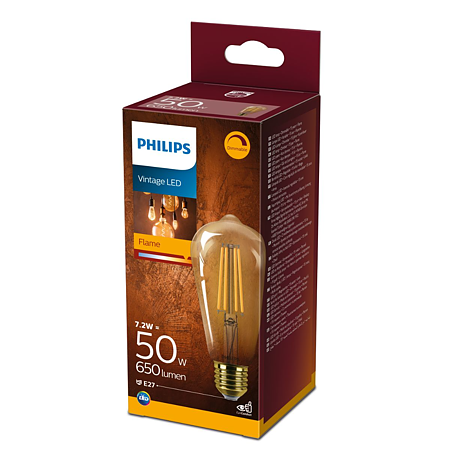 Bec LED nedirectional Philips, E27, 7.2 - 50W, lumina calda 2200 K