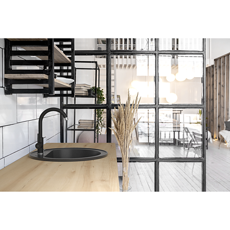 Baterie bucatarie Ferro Lugio Black BLG4BL, alama, monocomanda, negru Baterie bucatarie Ferro Lugio Black BLG4BL, alama, monocomanda, negru