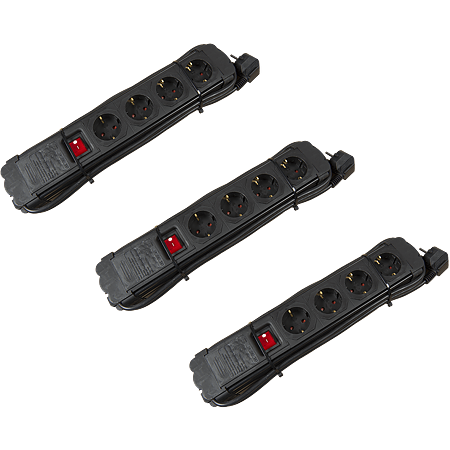 Prelungitor 4prize, cu intrerupator, 16A, 250V, negru