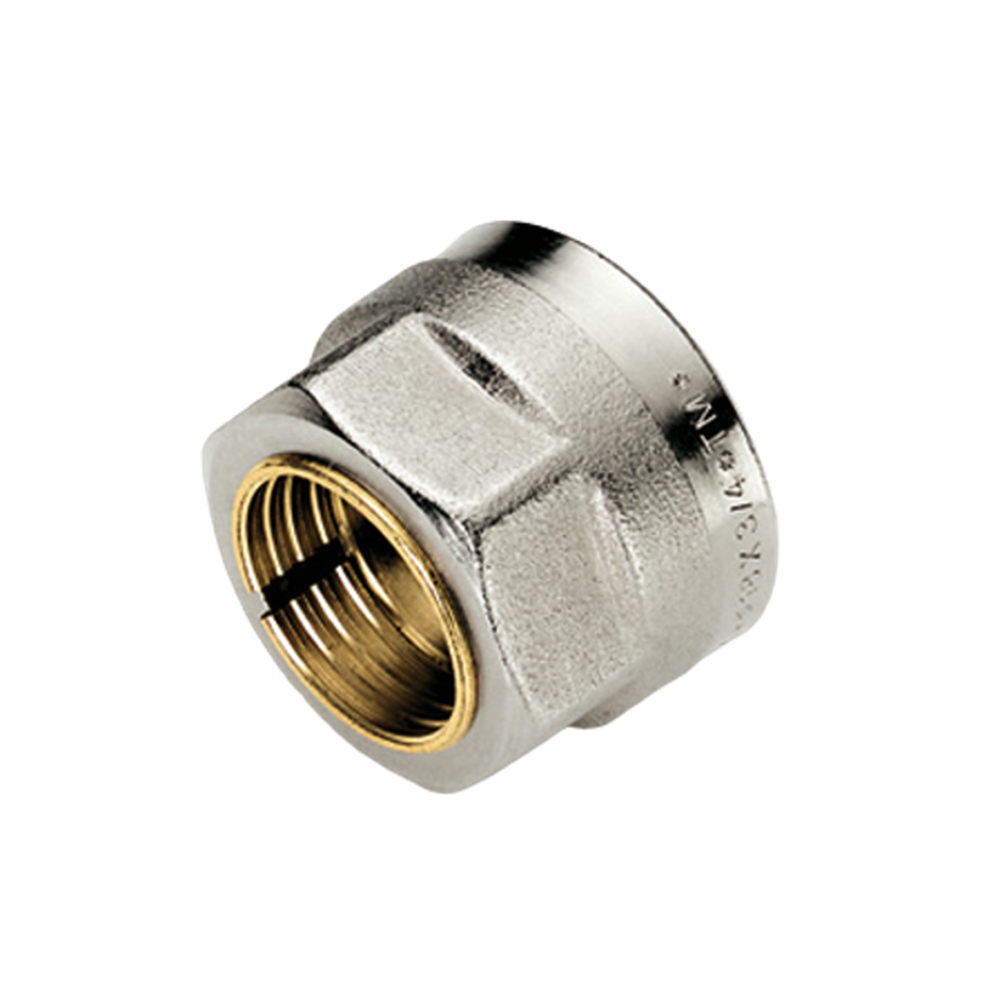 Adaptor teava cupru Tiemme, alama cromata, 15 x 1/2 mm