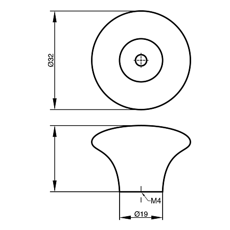 Buton mobila, Teko Tip1, ceramica, crem, Ø 32 mm
