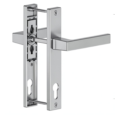 Maner usa PVC cu sild, aluminiu, argintiu, 92 mm
