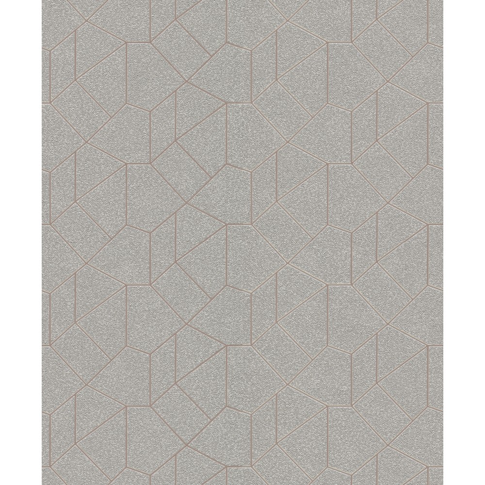 Tapet Modern Erisman 10062-02, Gri-argintiu, Vinil Cu Design Geometric, 53 Cm X 10 M