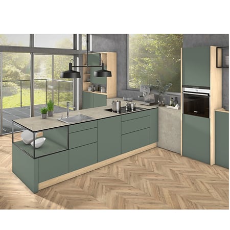 Blat de lucru laminat compact Egger F221 ST87 Ceramica Tessina crem, finisaj ceramic, miez negru, 4100 x 650 x 12 mm