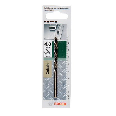 Burghiu Bosch HSS-Co DIN 338, mandrina standard, pentru metal, 4,8 mm 