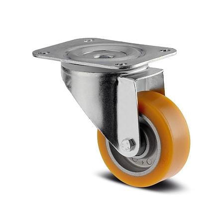 Rola pivotanta cu placa, poliuretan, 100 x 40 mm, 250 kg