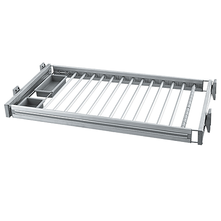 Suport ajustabil cu glisare pentru pantaloni/accesorii, aluminiu, 65 x 45 x 10 cm