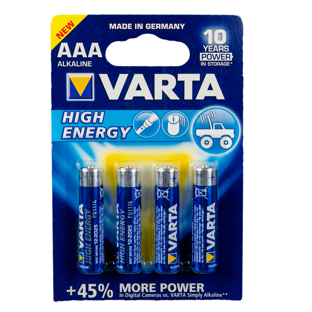 Baterii Varta High Energy, alcaline, AAA, 4 buc