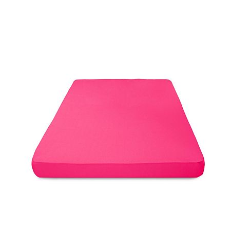  Husa saltea Jersey fucsia, cu elastic, bumbac 100%, 160 x 200 cm
