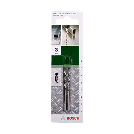 Set 2 burghie Bosch, HSS-G, mandrina standard, pentru metal, 3 mm