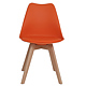 Scaun bucatarie tapitat portocaliu Depozitul de scaune Celia, piele ecologica, cadru lemn, max. 110 kg, 48.5 x 50 x 82.5 cm