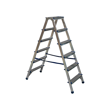 Scara aluminiu Eurostil, 2 tronsoane, 6 trepte, H: 124 Scara aluminiu Eurostil, 2 tronsoane, 6 trepte, H: 124