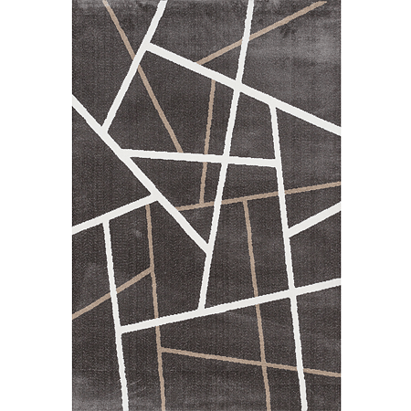 Covor modern Sintelon Creative 12 GWG, poliester, model cu forme geometrice, alb, bej, gri, 190 x 290 cm
