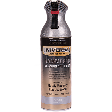 Vopsea spray universala Rust-Oleum, argintiu lovitura de ciocan, mat, interior/exterior, 400 ml