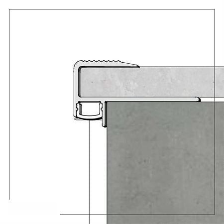Profil banda LED pentru treapta LED.814.10.MKR2, aluminiu, incorporabil, mat, gri, 24 x 2500 mm