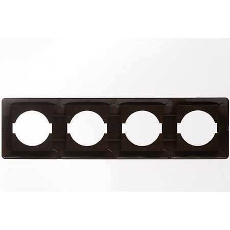 Rama Tem Ekonomik, 4 module, orizontala, pentru priza/intrerupator, maro