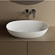 Lavoar oval Marmite WB 0539 600C, compozit mineral, antibacterian, montaj pe blat, fara preaplin, lucios, alb, 600 x 360 x 160 mm