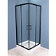 Cabina de dus Sanotechnik Elite Ecoblack, patrata, sticla 6 mm, Easy-Clean, profile aluminiu negre mate, 90 x 90 x 208 cm