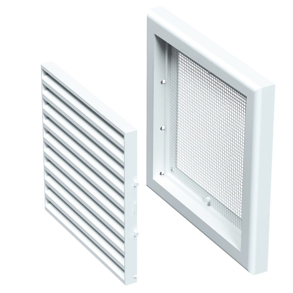 Grila ventilatie Vents, PVC, alb, 154 x 154 mm