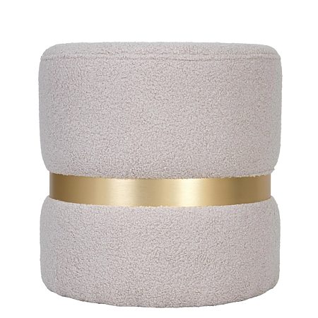 Taburet Ring, inel auriu, stofa crem T05, rotund, 38 x 38 x 40 cm