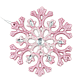 Decoratiune pentru Craciun, fulg de zapada cu gliter, plastic, roz, 16 cm