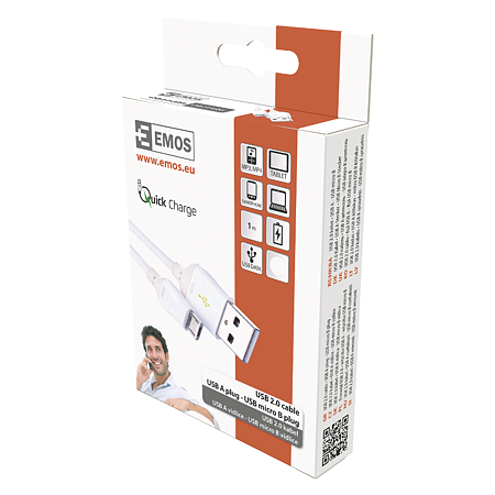 Cablu USB 2. 0, incarcare rapida, A/M, micro B/M, 1 m