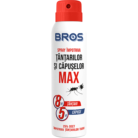 Spray BROS pentru tantari si capuse cu aerosol, 90 ml