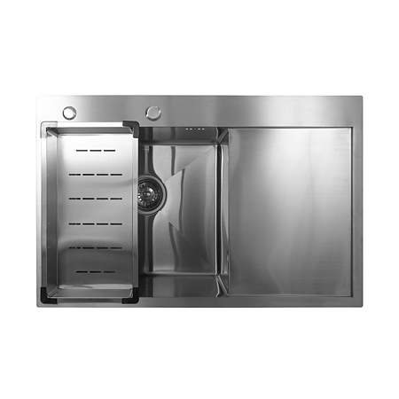 Chiuveta bucatarie Sandonna Handmade HD7850, inox, argintiu, 1 cuva stanga, 78 x 50 cm