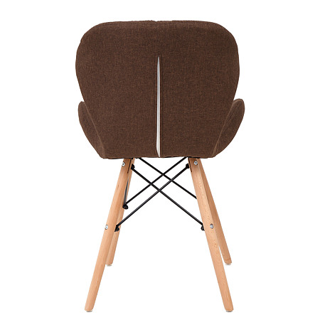 Scaun bucatarie/living Eliza, tapitat, textil, cadru de lemn, maro, max. 110 Kg, 73 x 47 cm