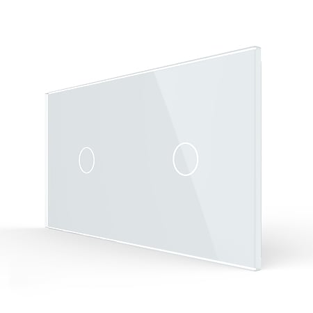 Panou intrerupator simplu + simplu Livolo VL-P701/01-4W, sticla securizata, alb