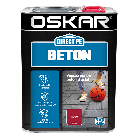 Email Oskar Direct pe beton, rosu, interior/exterior, 2,5 L