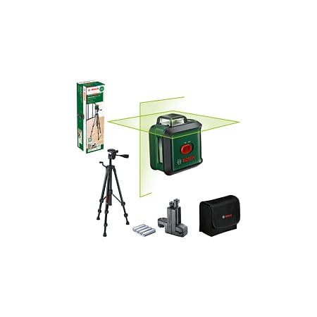 Nivela cu laser cu linii in cruce Bosch Universallevel 360 Premium Set, autonivelare, stativ si geanta
