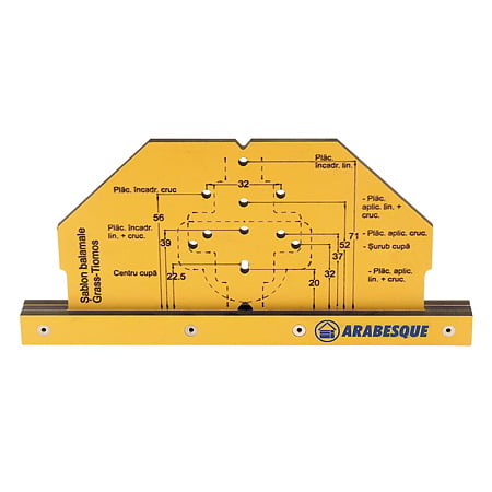 Sablon/matrita marcare gauri pentru instalare balamale si placute, Grass Tiomos, HPL compact dur