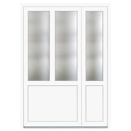 Usa PVC pentru intrare, alb, 140 x 200 cm, 5 camere, dreapta