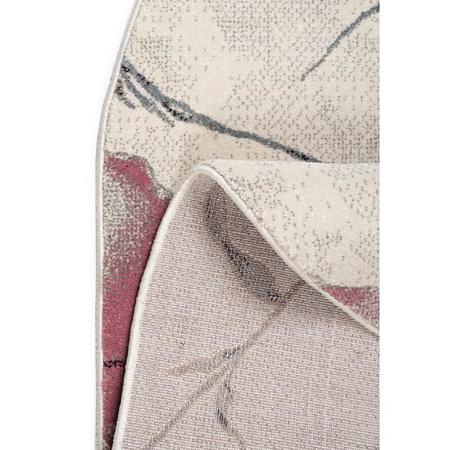 Covor modern Matrix 5546-16833, polipropilena, model floral, bej, rotund, 220 cm