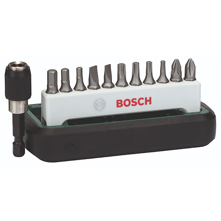 Set capete de surubelnita si suport universal Bosch, S, PH, PZ, HEX, T, 12 buc, 25 mm 