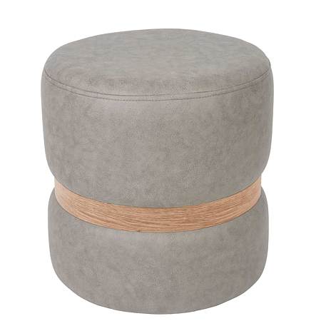 Taburet Ring, inel stejar, stofa crem M601, rotund, 38 x 38 x 40 cm