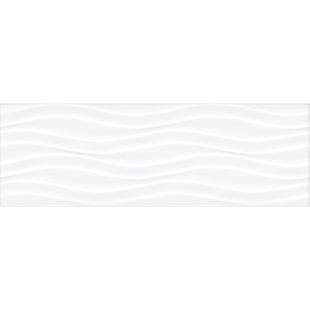 Faianta baie glazurata Carneval ZBK 62005 Waves, alb, lucios, model, 60 x 20 cm