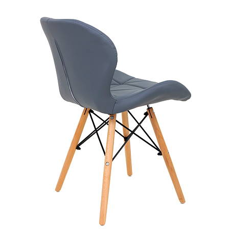 Scaun bucatarie / living Eliza, tapitat, piele ecologica, cadru de lemn, gri, max. 110 Kg., 73 x 47 cm