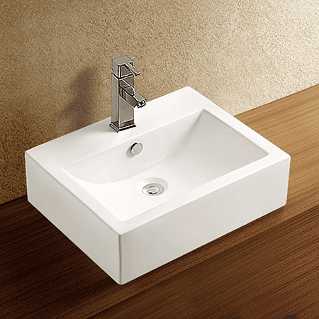 Lavoar dreptunghiular Sanotechnik K2252, montaj blat, ceramica, alb, 52.5 x 43 x 15 cm