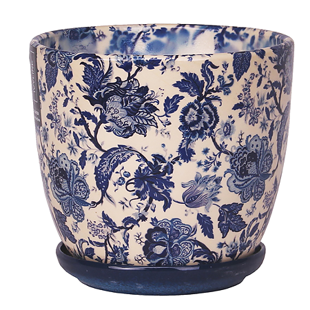 Ghiveci cu farfurie Eko Ceramica Wenus, ceramica, flori, 1.9 kg, diametru 20 cm, 18.5 cm
