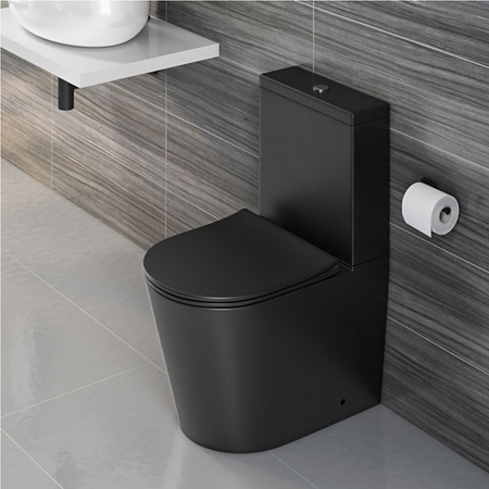 Mecanism WC incastrat Wirquin, cu dubla actionare,3/6 litri, buton negru, cu flotor lateral, racord 2 1/2", plastic