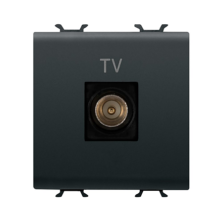 Priza TV tata Gewiss, Chorus GW12367, negru, 2 module