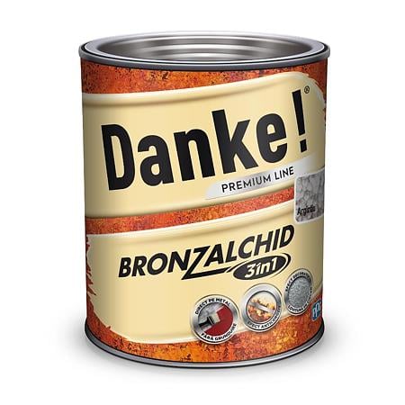Email pentru metal Danke Bronzalchid 3in1, interior/exterior, pe baza de solvent, argintiu, lucios, 0.75 l