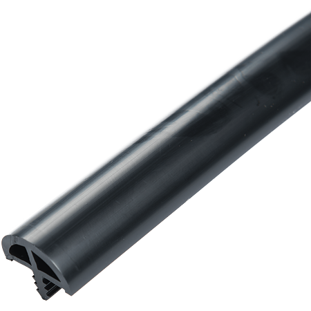 Bordura PVC, profil semirotund, 18,5 mm, negru opac